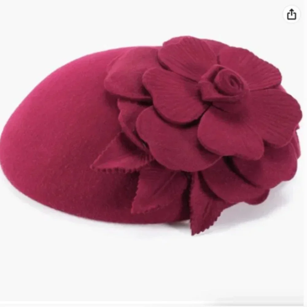 Felt Wool Pillbox Hat Fascinator Wedding 1920s 1950s Parties